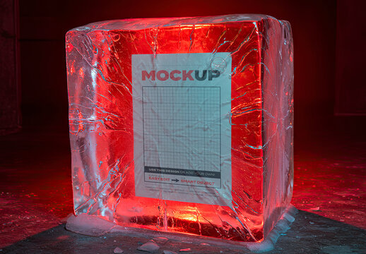 Page inside Ice Cube Red Lights Mockup