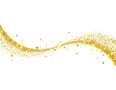 Gold glitter stream on black background