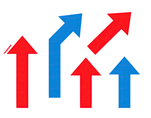 Bright directional arrows