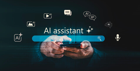 AI Assistant Technology Future of Smart Digital Interaction and Voice Intelligence, image featuring the theme of an AI assistant and modern digital interaction.