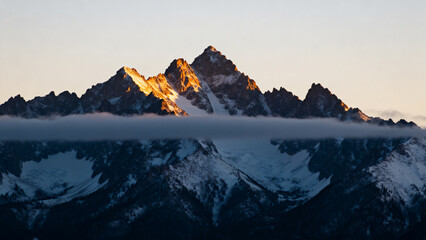 Mountain peak at sunrise