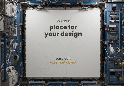 Poster Mockup inside Technology and Cables