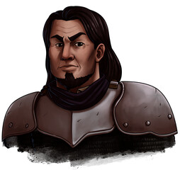 Fantasy armored character portrait