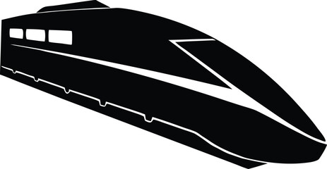 bullet train silhouette vector, high-speed train illustration