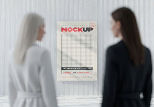 Poster Mockup with White and Black Models