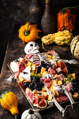 Assortment of cheese and meat appetizers