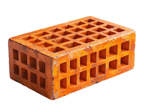 Orange brick with square holes