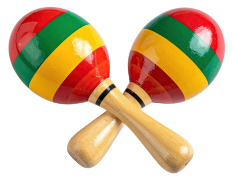 Two crossed maracas