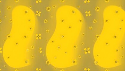 노란색에서검은색으로변하는꽃무늬반복패턴배경