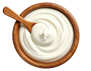 Creamy yogurt in a wooden bowl (3)