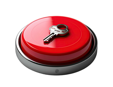 Red button with a key