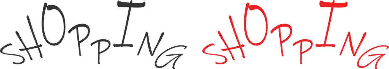 Handwritten Style Shopping Word Text Vector, E-commerce and Retail Banner