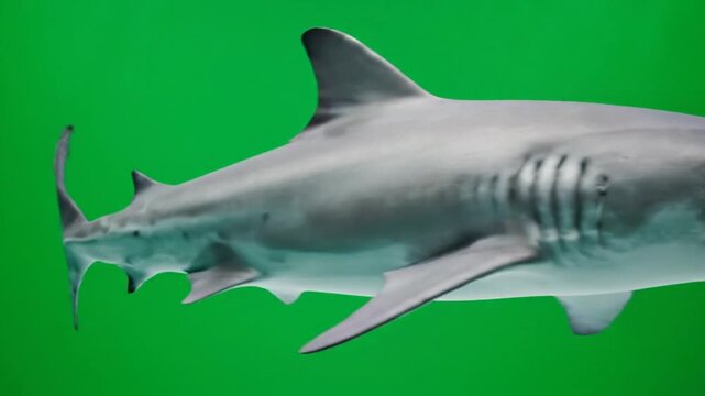 Shark Silhouette Against the Green screen
