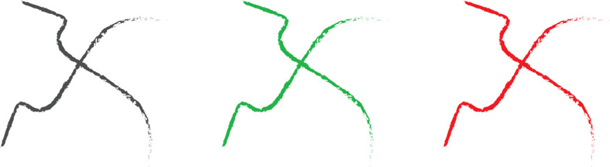 Abstract Scribbled Cross Line Vector, Hand Drawn Wavy Intersection