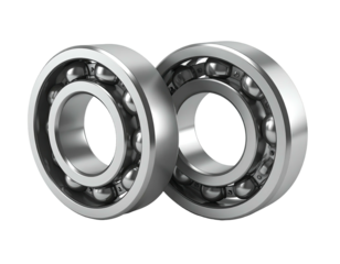 Two metallic ball bearings, side by side (1)