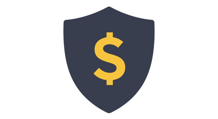 Illustration of a shield with a dollar sign, representing financial security and protection.