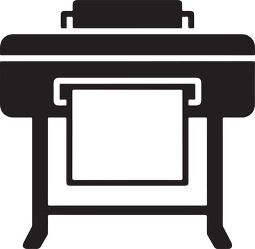 Large Format Printer Plotter Icon  Black Glyph for Wide Format Printing