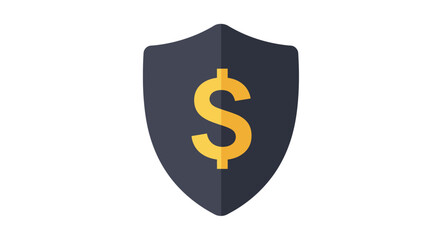 Shield with dollar sign, representing financial security and protection.