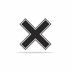 Fototapeta premium Black x mark isolated on white background for symbol and icon design