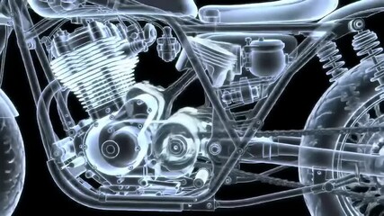 XRay Motorcycle Engine Detail.