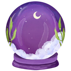 Watercolor Magic Globe Illustration 