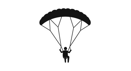 Black Silhouette of a Person Parachuting with Open Canopy. © Lidot