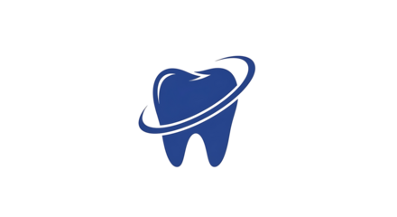 Modern blue tooth logo encircles clean dental care
