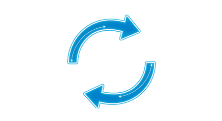 Dynamic cycle arrows showing continuous flow and progress
