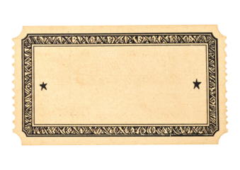 Vintage retro ticket isolated object