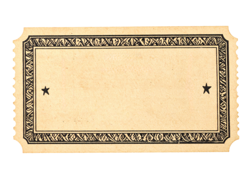 Vintage retro ticket isolated object