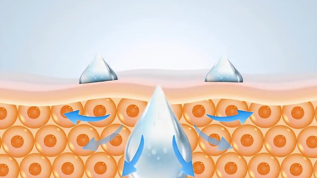Skin absorption process cellular structure and nutrient delivery
