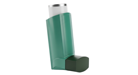 Green and Dark Green Inhaler for Asthma Medication on Black Background respiratory health