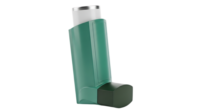 Green and Dark Green Inhaler for Asthma Medication on Black Background respiratory health