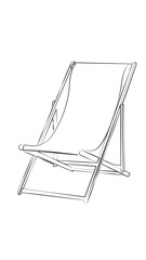 One continuous line drawing on white isolated background. Minimalism linear illustration. lounge, summer, chaise, relaxation, comfort, cushion, furniture, chair, sun, design