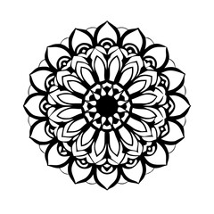 Intricate floral mandala with detailed petal design
