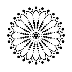 Dot mandala design with floral pattern and symmetry
