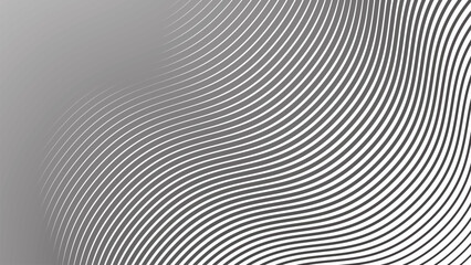 Grey Wavy Line Abstract Background in Modern Minimalist Flowing Vector Design with Smooth Pattern