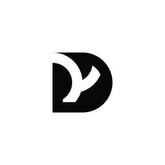Minimalist YD DY Monogram Icon Logo for Timeless Branding