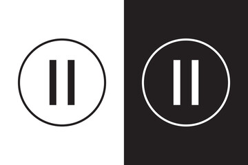 Pause Button vector icon. Media player control button symbol. EPS 10 vector illustration.