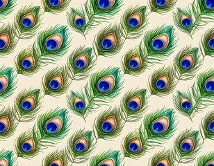Obraz premium Watercolor peacock feather pattern (1)