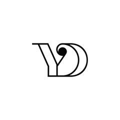 Stylized YD DY Letter Logo Design for Creative Businesses