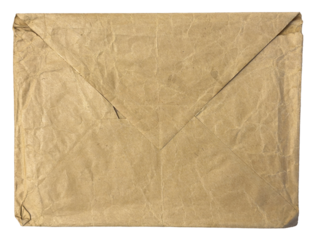 vintage brown envelope isolated on transparent background