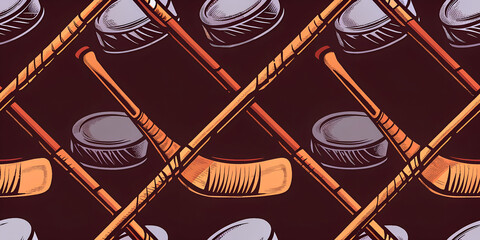 seamless pattern texture art of hockey elements	