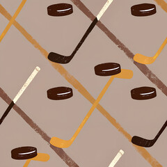 seamless pattern texture art of hockey elements	