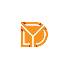 Elegant Alphabet Monogram YD DY Logo with Abstract Design