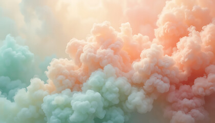 Soft pastel clouds with gentle light and dreamy atmosphere