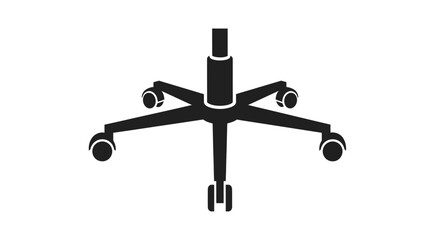 Black Office Chair Base with Five Wheels and Central Support Column.