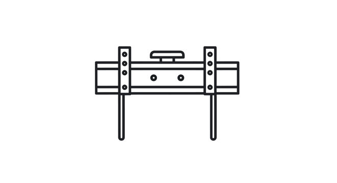 Simple line art icon of a flat screen television wall mount bracket.