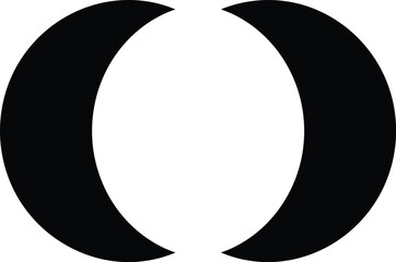 Stylized crescent moon vector illustration scalable geometric icon for design projects