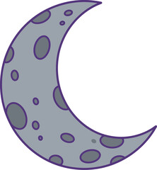 Crescent moon vector illustration scalable eps icon for celestial and night sky designs